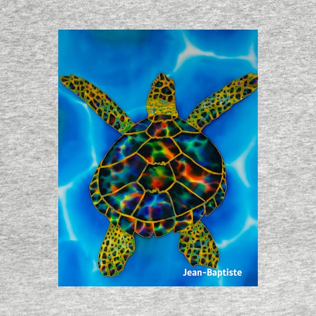 Black Opal Sea Turtle by Jean-Baptiste Silk Art